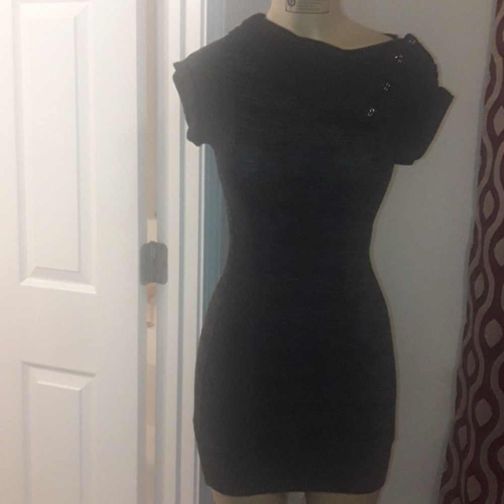 Cowl Neck Short Sleeve Tunic Sweater Small